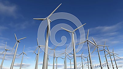 Wind turbines park or windfarm Stock Photo