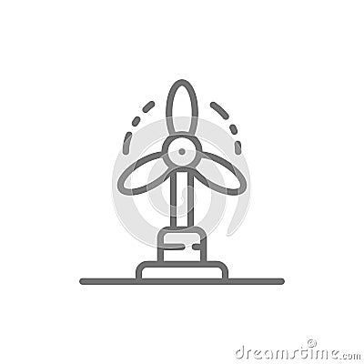 Wind turbines, wind power station, renewable energy line icon. Vector Illustration