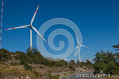 Wind turbines Stock Photo