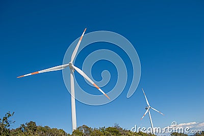 Wind turbines Stock Photo