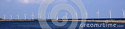 Wind turbines in Sea Stock Photo