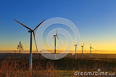 Wind turbines-two Stock Photo