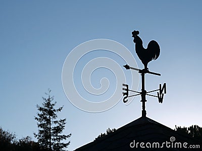 Wind vane silhouette Stock Photo