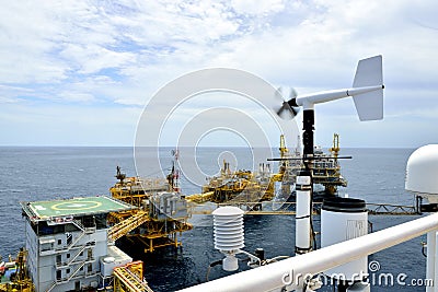 The wind velocity and direction indicator. Stock Photo