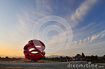 Wind Wave Sculpture In Garry Point park, Richmond Editorial Stock Photo