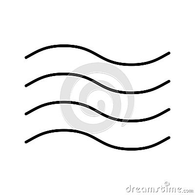 Wind waves weather line style icon Vector Illustration