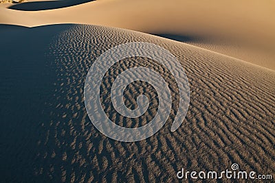 Windblown Patterns Formed in the Sand on the Mesquite Flat Sand Dunes Stock Photo