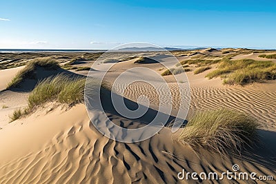 windblown sand dunes, stretching to the horizon Stock Photo