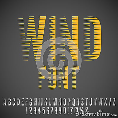 Winded stylized font Vector Illustration