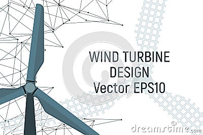 Windfarm electricity generator. Vector Illustration