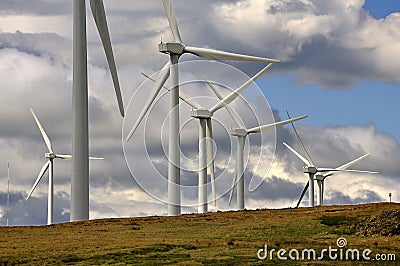 Windfarm structures, Scotland Stock Photo