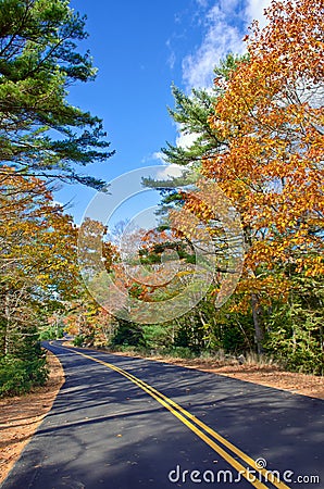 Winding autumn road Stock Photo