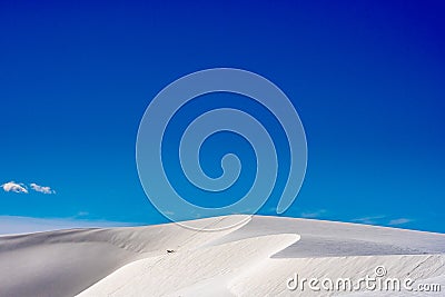 Winding Curves On Top of White Sand Dunes Stock Photo