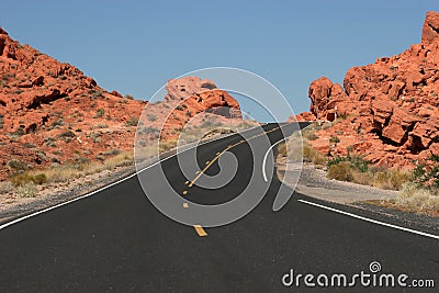 Winding desert road Stock Photo