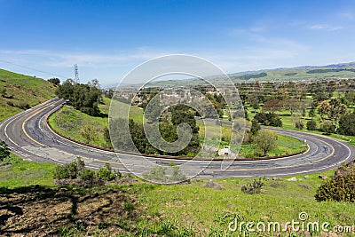 Winding paved road in Santa Teresa park, San Jose, Santa Clara county, California Stock Photo