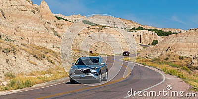 A winding portion of Badlands Scenic Loop Editorial Stock Photo