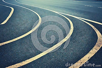 Winding road aerial view urban highway endless outback route abstract background. Urban cartography, city driveway map Stock Photo