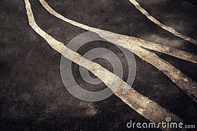 Winding road aerial view urban highway endless outback route abstract background. Urban cartography, city driveway map Stock Photo