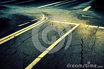 Winding road aerial view urban highway endless outback route abstract background. Urban cartography, city driveway map Stock Photo