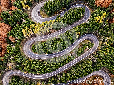 Winding road in autumn season Stock Photo