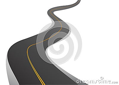 Winding road highway background vector illustration Vector Illustration