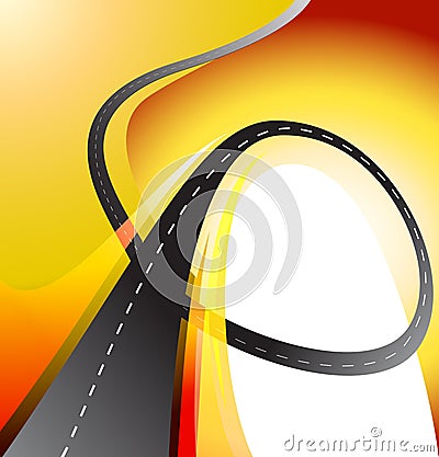 Winding road highway background vector illustration Vector Illustration