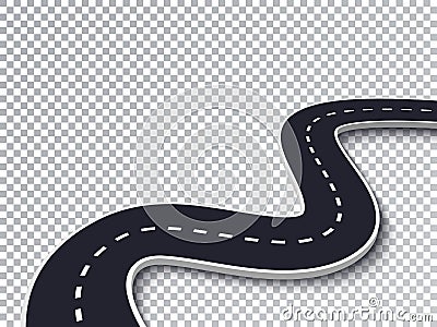 Winding Road Isolated Transparent Special Effect Vector Illustration