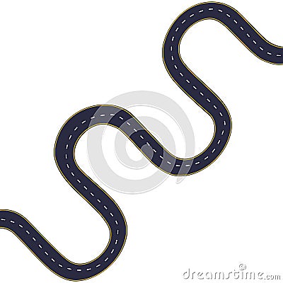 Winding road. road template. Highway or roadway. Vector illustration Vector Illustration