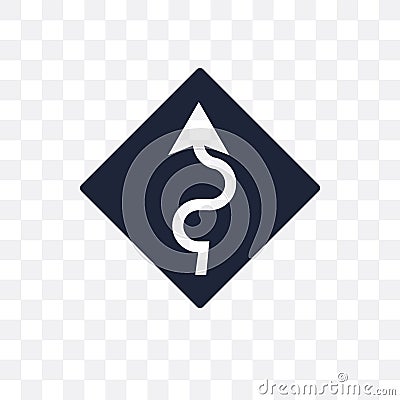 winding road sign transparent icon. winding road sign symbol design from Traffic signs collection. Vector Illustration