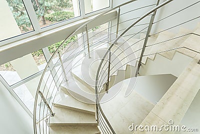 Winding stairs in luxury apartment Stock Photo