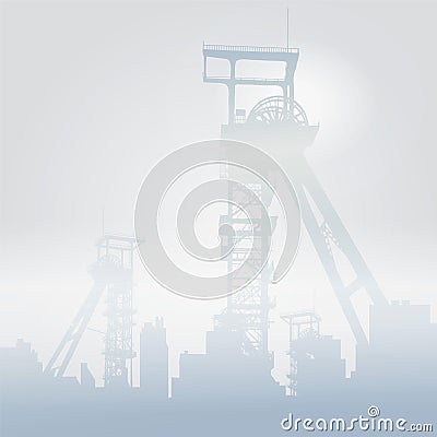Winding towers in the snow Vector Illustration