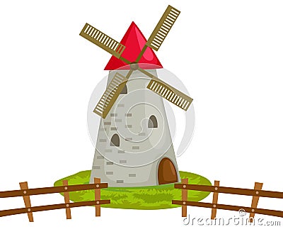 Windmill Vector Illustration