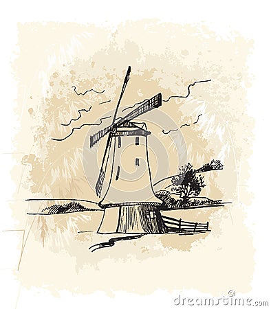 WindMill 6 Vector Illustration