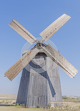 A windmill against the background of nature Stock Photo