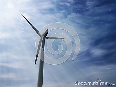 Windmill as ecologically clean source of energy Stock Photo