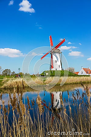 Windmill in West Flanders / Belgium Stock Photo