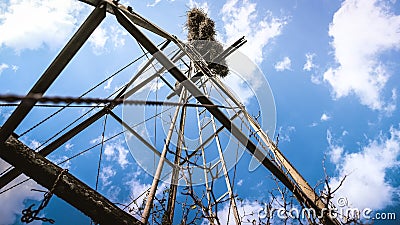 Windmill, in a blue sky Stock Photo