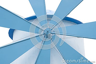 Windmill blue and white. Stock Photo