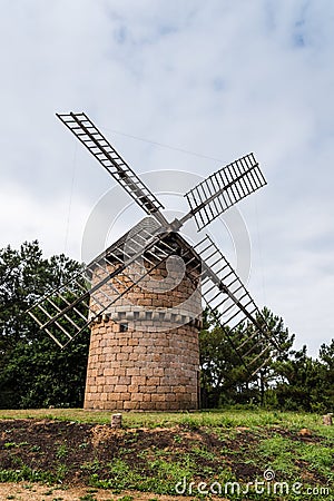 Windmill of Crach at Clarte in Brittany Editorial Stock Photo