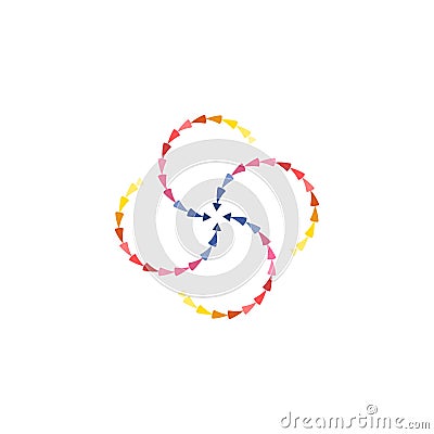 Windmill creative colorful abstract logo design template circle vortex business icon. Vector Illustration