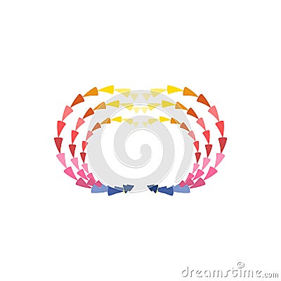 Windmill creative colorful abstract logo design template circle vortex business icon. Vector Illustration