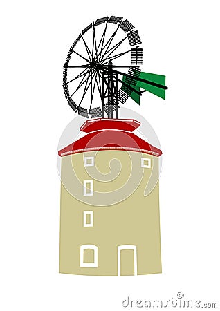 Windmill Vector Illustration