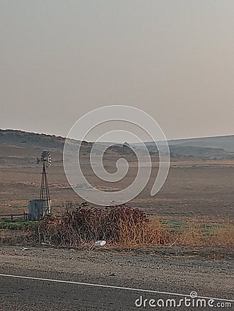 Windmill dawns first light Stock Photo
