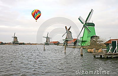 The windmill in Dutch countryside Stock Photo