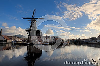 Windmill in Haarlem Stock Photo