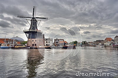 Windmill of Haarlem, Holland Stock Photo