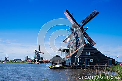 Windmill in holland Stock Photo