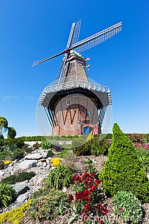 Windmill in Holland Michigan at Springtime Stock Photo
