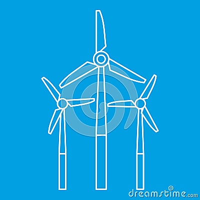 Windmill icon, outline style Vector Illustration