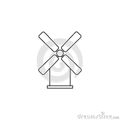 Windmill icon wind power line illustration icon Vector Illustration